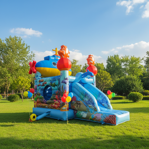 <span class=keywords><strong>Castillo</strong></span> Inflable con Tobogán, Diseño Nuevo, Temática de Sirena, para Fiestas Infantiles y Actividades Comunitarias - Product Image 1