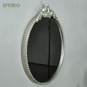 IVYDECO Gold Round Wall Mirror Antique Luxury Sliver Color Metal Mirror Hanging Hotel Home Decor Bathroom Mirror Wall Decor