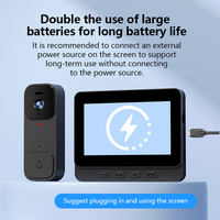 Caméra de sécurité de porte intelligente sans fil Smart Set X7 avec carte mémoire 64 Go, écran 4,3 pouces, Plug & Play, sonnette visuelle