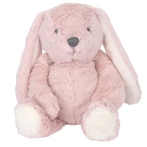 A335批发婴儿毛绒粉色兔子毛绒动物玩具定制坐姿脂肪体全填充CPC CPSIA粉色兔子毛绒棉