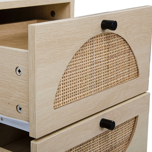 Modern Luxury Small Rattan <strong>Bedside</strong> Tables Wooden Nightstand <strong>Organiser</strong> with Drawer for Bedroom or Hotel for Living Room Use - Product Image 6