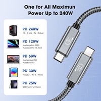 Cable de Datos USB-C de 1m 240W 40G Compatible con 8K 60HZ