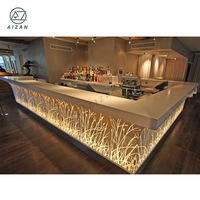 Nouveau design de comptoir de bar de restaurant, comptoir de bar moderne personnalisé pour discothèque avec éclairage LED