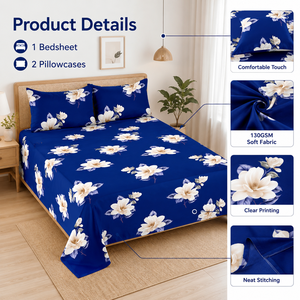 Liquidation : Ensemble de draps de lit 3 pièces en coton, taille King, en stock - Product Image 2