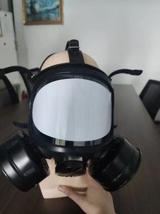 Respirator Wajah Penuh Anti <span class=keywords><strong>Gas</strong></span> Darurat Asap Filter Biokimia Masker <span class=keywords><strong>Gas</strong></span> Silikon/PVC Hitam 70% Bidang Pandang - Product Image 2