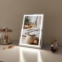 Miroir de bureau carré intelligent avec écran LED et cadre en métal et verre, éclairé, personnalisable avec logo et design sur mesure