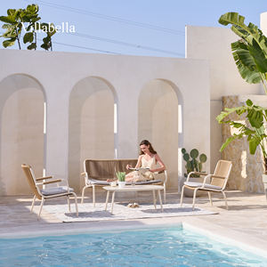 Meubles de jardin modernes, canapé d'extérieur résistant aux intempéries en rotin PE, mobilier de patio, canapé de salon pour hôtel et balcon - Product Image 3