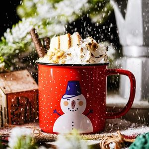 High Quality <b>Cheap</b> Snowman Pattern Stoneware Ceramic Eco-friendly Dishwasher Microwave Safe Milk Coffee Mug White Dots Charming - Product Image 4