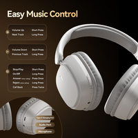 Casque sans fil T11 supra-auriculaire avec réduction de bruit ANC 5.4, son stéréo HiFi, idéal pour le gaming et longue autonomie de la batterie