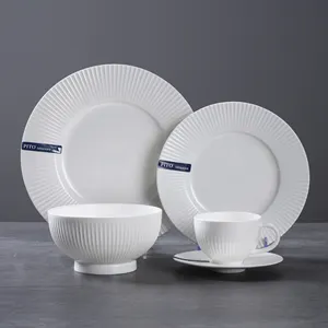 PITO Restaurant White Dinnerware Set Ceramic Bone China Plate Cup Dinner Serving Plates for Hotel HoReCa Porcelain dinner sets