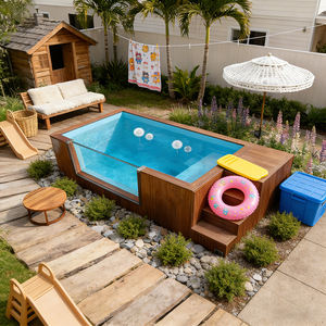 Diseño Geométrico de Piscina con Patrones de Mosaico Personalizados y Borde de Piscina en Voladizo - Product Image 6