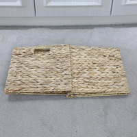 Grand panier de rangement pliable en jonc de mer tressé, écologique, panier à linge en osier, bac de rangement