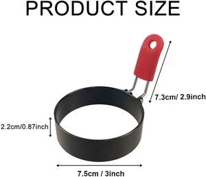 Anillos para Panqueques, Moldes Redondos de Silicona para Huevos Fritos y Omelettes, Molde para Sándwiches de Desayuno con Anillo para Cocinar Huevos - Product Image 2