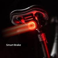 Feu arrière de vélo intelligent personnalisé, lampe torche 4 LED en alliage d'aluminium, étanche, alimenté par batterie, 6 modes, allumage/extinction automatique pour route et montagne