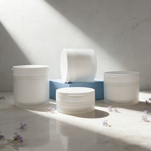 Flip Makeup Remover Cotton <b>Jar</b> With Clip PP <b>Plastic</b> Cosmetic Lotion Container 100g for Body Scrub and Face Cream - Product Image 1