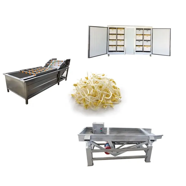 Commercial bean sprout growth machine automatic yellow bean sprouts washing shelling and drying machine line