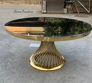 6FT HDPE ngoài trời di động gấp nhựa bánh Cocktail vàng nâng sự kiện đám cưới ăn Bàn tròn - Product Image 2