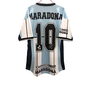 अर्जेंटीना जर्सी Suppliers-थाई गुणवत्ता पुरुषों की अर्जेंटीना 2001 रेट्रो फुटबॉल जर्सी शर्ट अनुकूलित डिएगो माराडोना फुटबॉल जर्सी