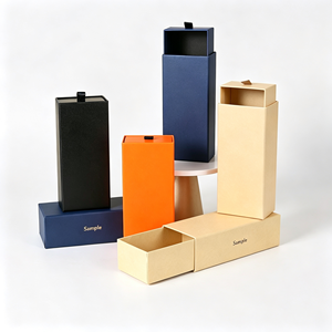 Boîte en carton écologique de type tiroir, emballage cadeau personnalisé avec logo, boîte d'expédition pour la vente au détail, logo personnalisé - Product Image 1