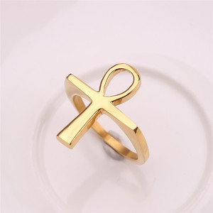 Ankh แหวนอียิปต์ข้ามกุญแจของของขวัญไนล์สำหรับผู้ชายผู้หญิงคลาสสิกแอฟริกาอียิปต์เครื่องประดับสีทอง - Product Image 2