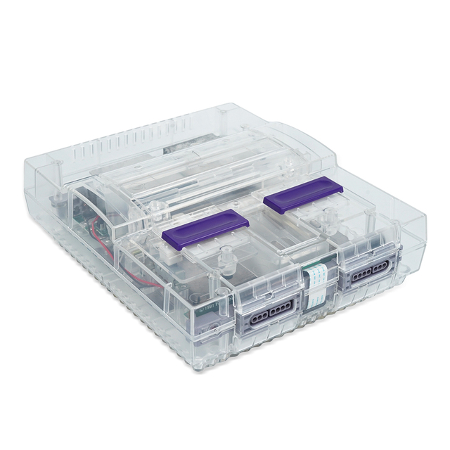 Bitfunx SNES Replacement Shell Transparent Case for Nintendo SNES SFC US Version Retro game Consoles Translucent Black