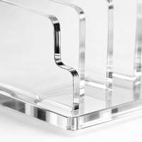 Support de rangement personnalisé en acrylique pour sous-verres, présentoir de comptoir transparent avec fentes verticales, plateau de présentation pour logo OEM