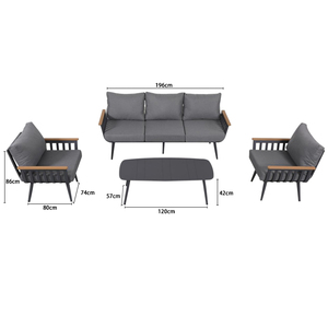 Meubles <span class=keywords><strong>de</strong></span> <span class=keywords><strong>jardin</strong></span> modernes pour patio, <span class=keywords><strong>salon</strong></span>, salle à manger, cour, hôtel, parc, aluminium, <span class=keywords><strong>bois</strong></span>, plastique, <span class=keywords><strong>métal</strong></span>, canapé <span class=keywords><strong>de</strong></span> <span class=keywords><strong>jardin</strong></span> - Product Image 4