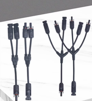 Kit de conectores de alimentación de panel solar Cable adaptador PV paralelo de rama Y 2P MCX M/FF + F/MM carcasa de nailon contacto de cobre duradero