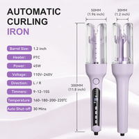 Pengeriting rambut portabel, pengeriting rambut profesional keramik 30Mm, pengeriting rambut putar otomatis ionik ajaib instan