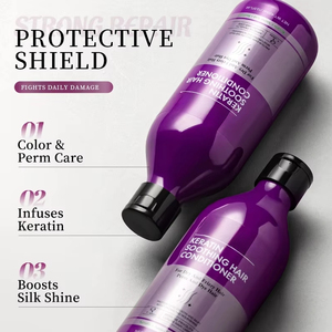 HUNMUI Kit de Soins Capillaires Kératine Shampooing et Après-Shampooing Anti-Frisottis Renforce la Fibre Capillaire Facilite le Démêlage Marque Privée - Product Image 1