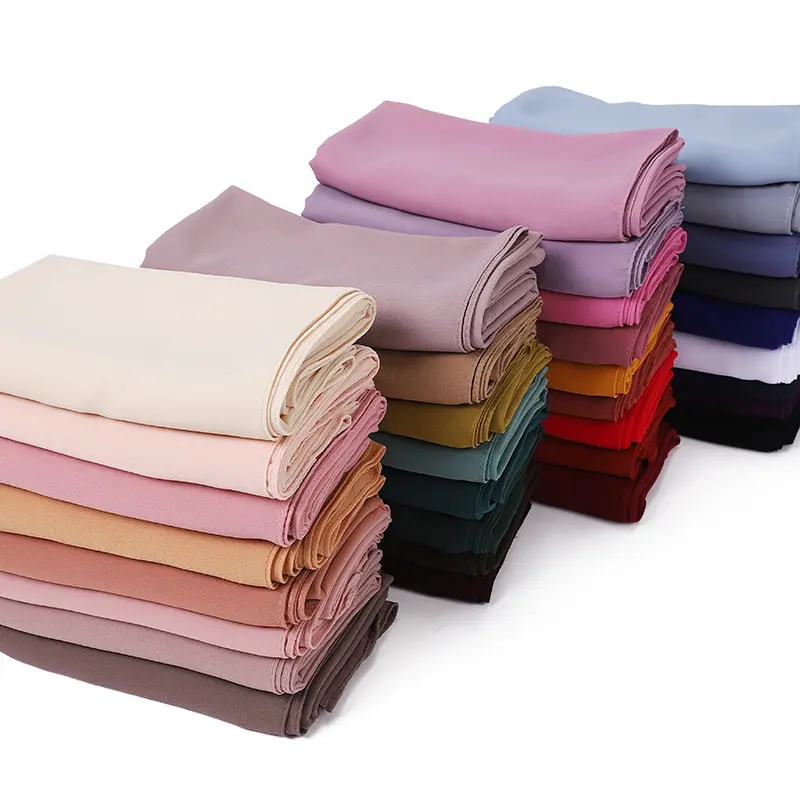 Cachecol de chiffon muçulmano para mulheres hijab chiffon pérola tamanho grande 180x80 cm