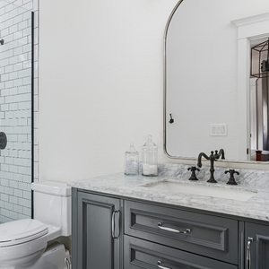 Tocadores de baño RTA elegantes de estilo europeo, gabinetes de lujo con encimera de mármol, carcasa de MDF de acero inoxidable, baños modernos - Product Image 5