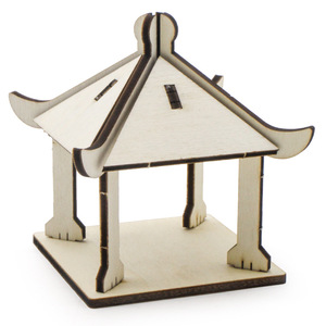 Pabellón de Cuatro Esquinas Modelo 1, Juguete Educativo de Madera para Niños de 4 a 6 Años, Proyecto de Manualidades para Armar - Product Image 2