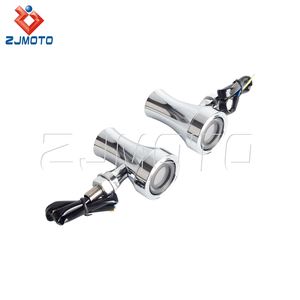 Luz intermitente de señal de giro ámbar negro para motocicleta Harley Softail Dyna Touring Chopper Bobber <span class=keywords><strong>Cafe</strong></span> <span class=keywords><strong>Racer</strong></span> - Product Image 5