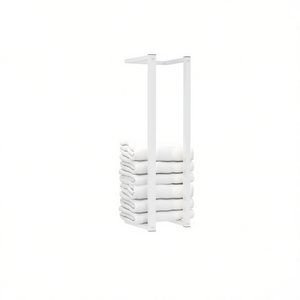 Toallero de Acero Inoxidable Blanco de 4.9x4.9x23.6 Pulgadas, Diseño Minimalista Independiente, Accesorio de Baño - Product Image 1