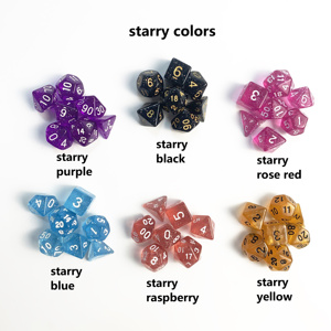 Vendita calda DND poliedrico TRPG Set personalizzato 7 pz Per Set colorato giada Multi-colori 16mm D20 materiale plastico Per uso <span class=keywords><strong>gioco</strong></span> - Product Image 3