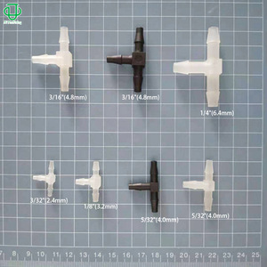 <b>PP</b> Plastic T-Type Tee 4.0X4.0X2.4mm Barbed Connector For Silicone Water Pipes Industrial Use - Product Image 4