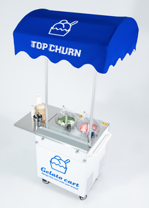 Machine à glaces et gelato Miles, certifiée NSF, chariot personnalisé avec logo, options <span class=keywords><strong>chocolat</strong></span> au lait et eau, roues - Utilisation commerciale multifonctionnelle - Product Image 3