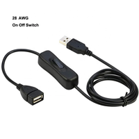 ODM OEM kabel perpanjangan Usb laki-laki ke perempuan kabel dengan saklar on off Usb on off untuk Data Tramsfer