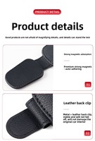 Porte-lunettes de soleil pour voiture, porte-lunettes de soleil magnétique en cuir et clip pour carte et billet, universel pour différentes tailles de lunettes