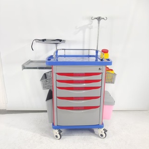 SAFECAREYOU Noodbehandeling ABS Kunststof Anesthesie Medicijnkar Ziekenhuis Meubilair Medische Kar met 100kg Draagvermogen - Product Image 1