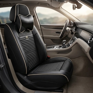 Funda de Asiento de Coche de Cuero Duradera, Juego Completo Universal para Todas las Estaciones, Funda Protectora Deportiva para Asientos de Coche de Cinco Plazas - Product Image 1