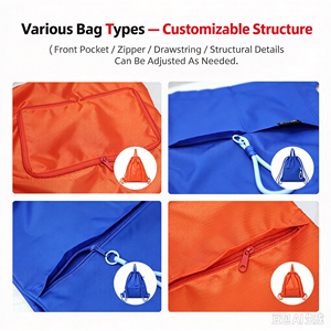 Bolsa de compras con cordón de Oxford impermeable con logotipo personalizado de fábrica, bolso de material sostenible, proveedor OEM/ODM - Product Image 4