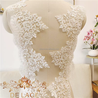 DELACE JZQ haute qualité fleur cordon broderie cils dentelle garnitures planches doux Tulle dentelle Applique pour robe de mariée