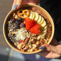 Bol d'açai alimentaire en papier kraft à emporter avec impression personnalisée et vente en gros avec couvercle