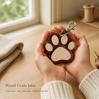 Porte-clés commémoratif pour animaux de compagnie personnalisé, écologique, fait main, avec incrustation de bois, breloque en forme de patte, gravure de nom personnalisée pour chien et chat