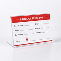 Support de table magnétique en acrylique transparent en forme de L pour étiquettes de prix, menus et cartes de présentation pour restaurants, hôtels et commerces de détail