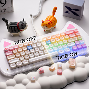 Xvx Keycaps nhà Mèo Mao hồ sơ Bàn Phím Cơ khí Keycaps Set (149-key) thăng hoa dễ thương ragdoll mèo phim hoạt hình tự làm tùy chỉnh - Product Image 2
