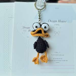 Ciondolo in cotone all'uncinetto a forma di anatra, piccolo e carino, decorazione per la <span class=keywords><strong>casa</strong></span> <span class=keywords><strong>con</strong></span> collo oscillante - Product Image 6