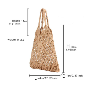 Borsa a Tracolla Artigianale in Paglia Intrecciata Stile Giapponese, Ecologica e Portatile per Donne, Ideale per Spiaggia e Viaggi Estivi - Product Image 6